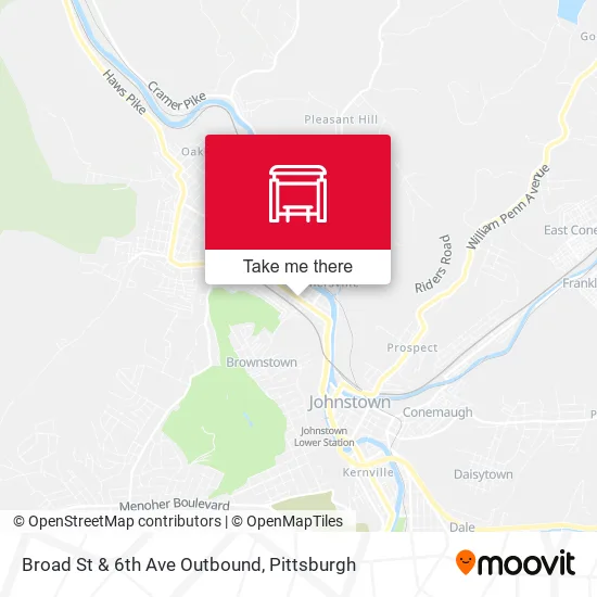 Mapa de Broad St & 6th Ave Outbound