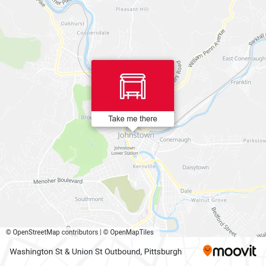 Washington St & Union St Outbound map