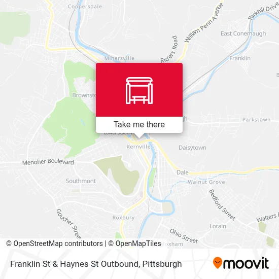 Franklin St & Haynes St Outbound map