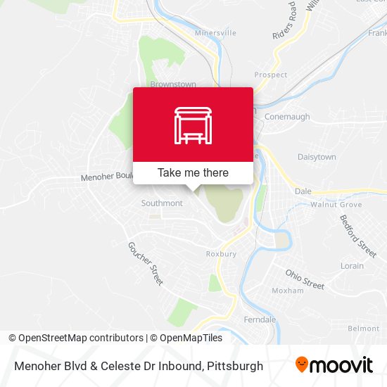 Menoher Blvd & Celeste Dr Inbound map