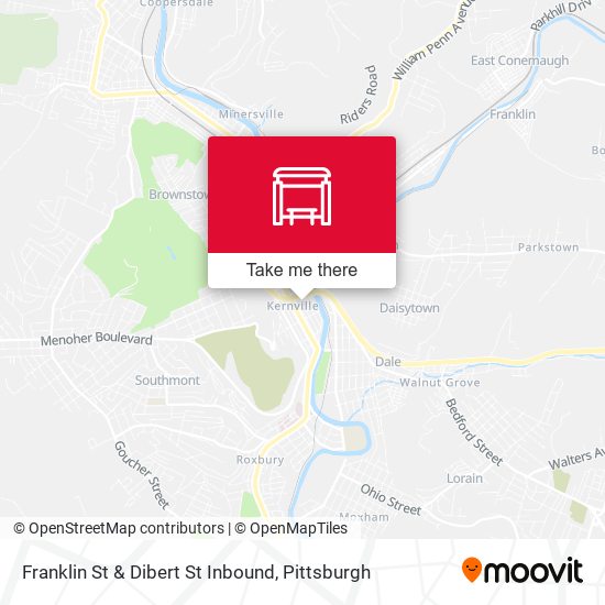 Franklin St & Dibert St Inbound map