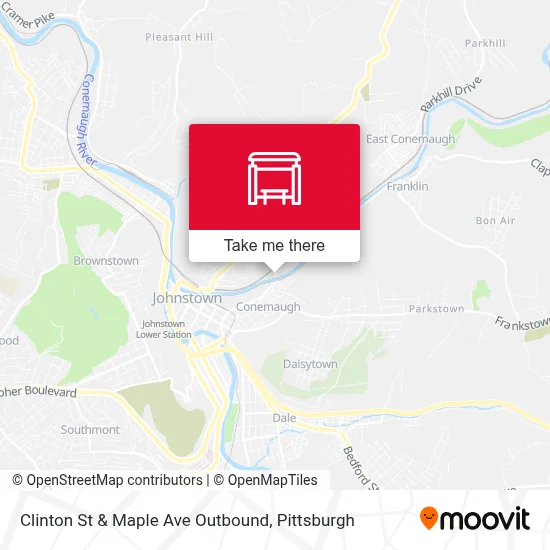 Clinton St & Maple Ave Outbound map