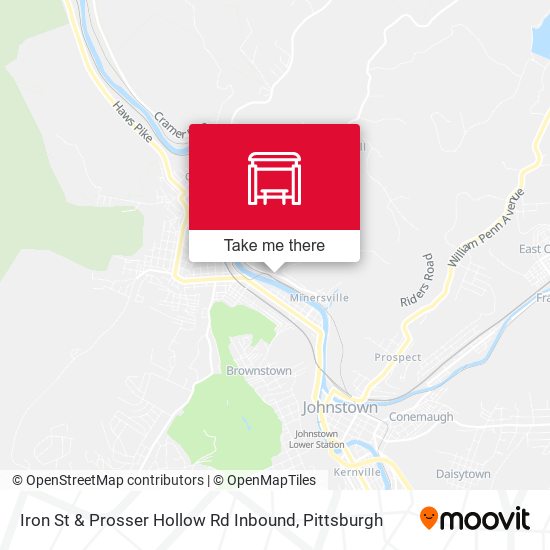 Iron St & Prosser Hollow Rd Inbound map