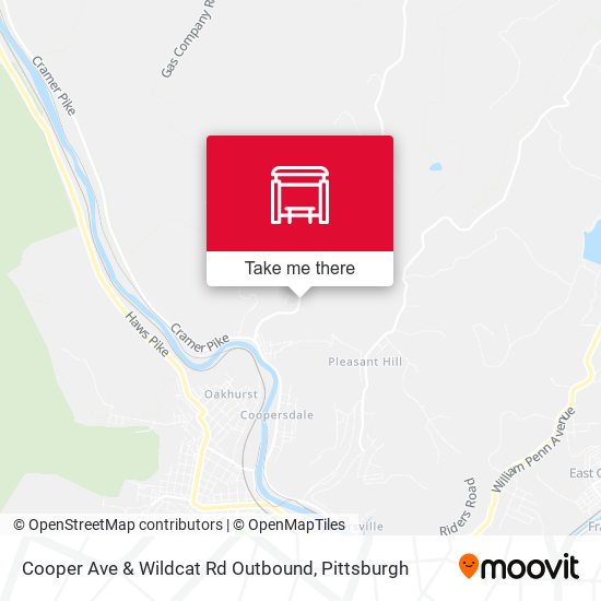 Cooper Ave & Wildcat Rd Outbound map