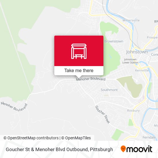 Goucher St & Menoher Blvd Outbound map