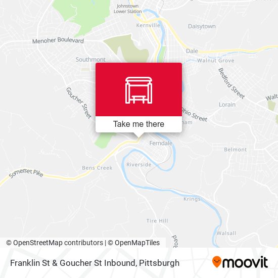 Franklin St & Goucher St Inbound map