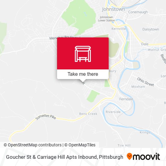 Goucher St & Carriage Hill Apts Inbound map