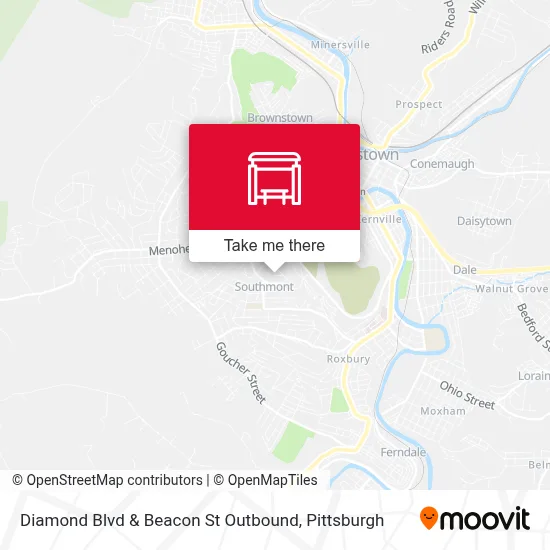 Diamond Blvd & Beacon St Outbound map