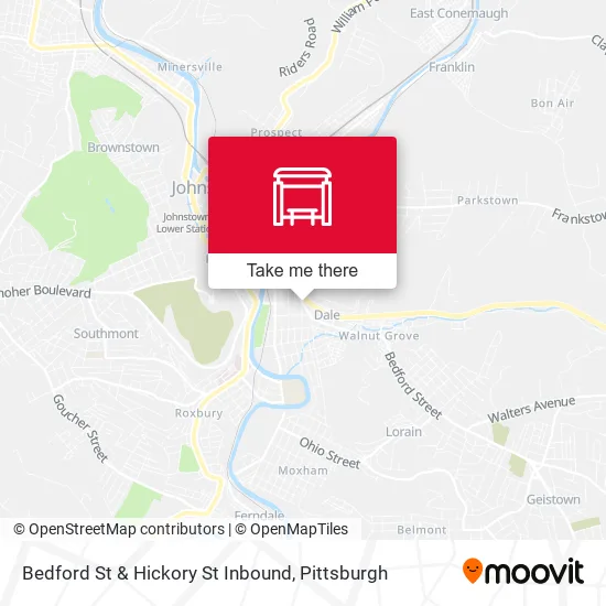 Mapa de Bedford St & Hickory St Inbound