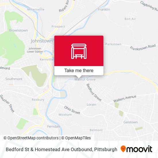 Bedford St & Homestead Ave Outbound map