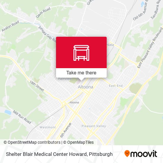 Shelter Blair Medical Center Howard map