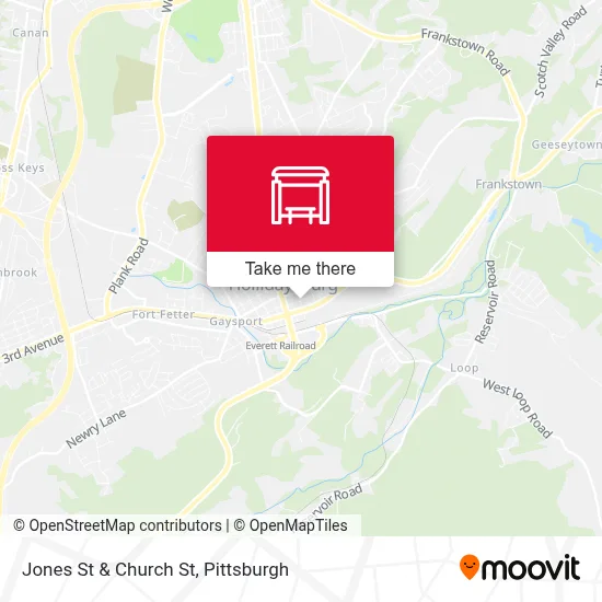 Jones St & Church St map