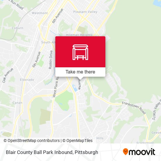 Blair County Ball Park Inbound map