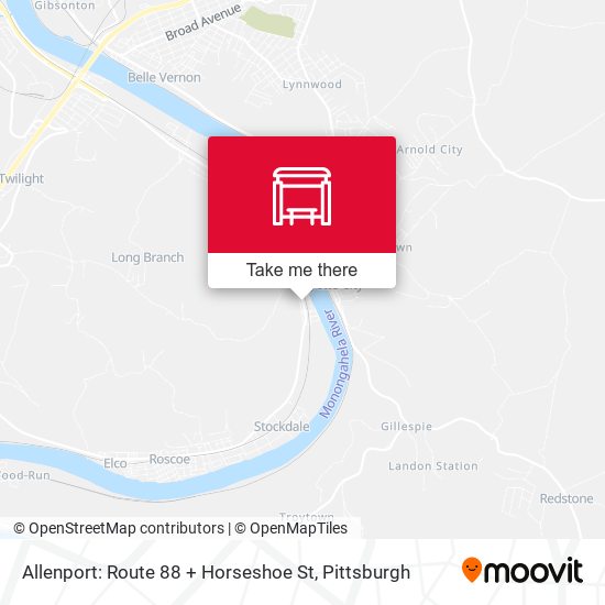 Allenport: Route 88 + Horseshoe St map