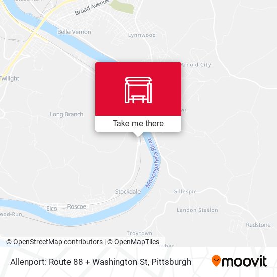 Allenport: Route 88 + Washington St map