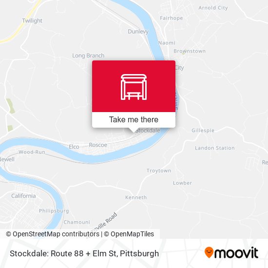 Mapa de Stockdale: Route 88 + Elm St