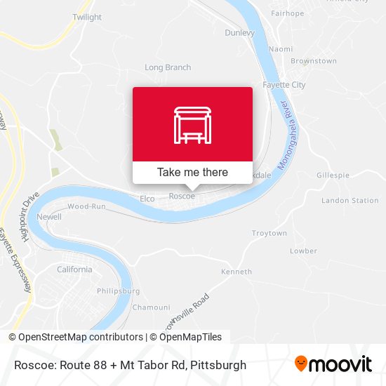 Mapa de Roscoe: Route 88 + Mt Tabor Rd