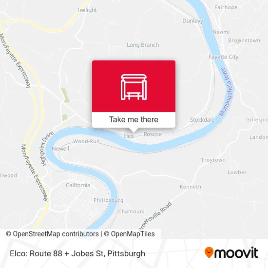 Elco: Route 88 + Jobes St map