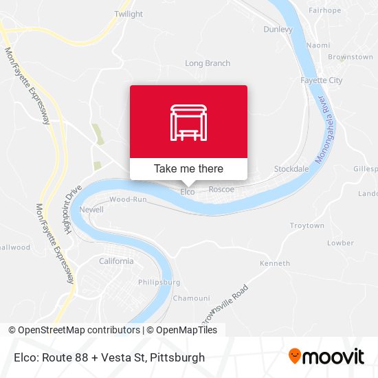 Mapa de Elco: Route 88 + Vesta St