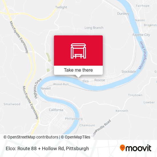 Elco: Route 88 + Hollow Rd map