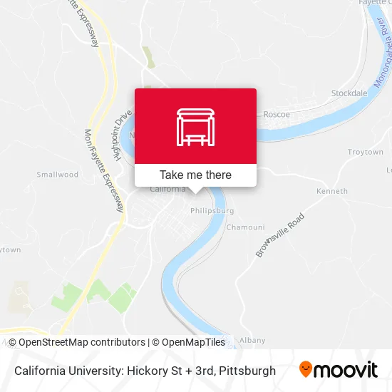 Mapa de California University: Hickory St + 3rd