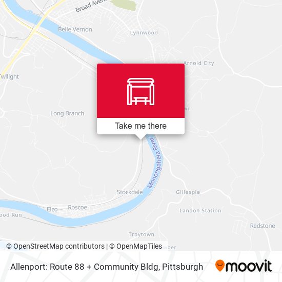 Allenport: Route 88 + Community Bldg map