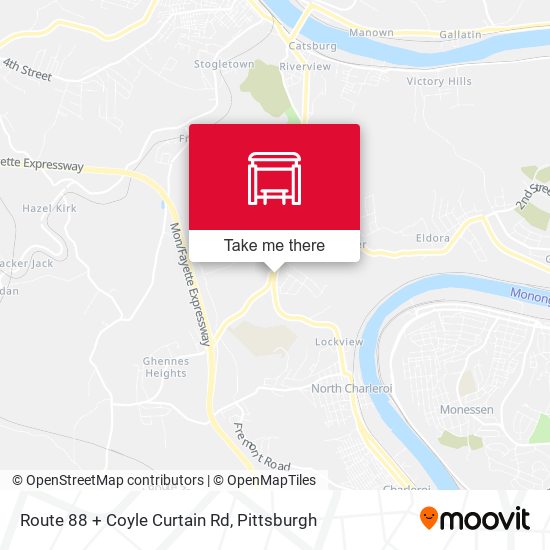 Route 88 + Coyle Curtain Rd map