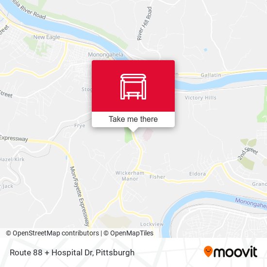 Route 88 + Hospital Dr map