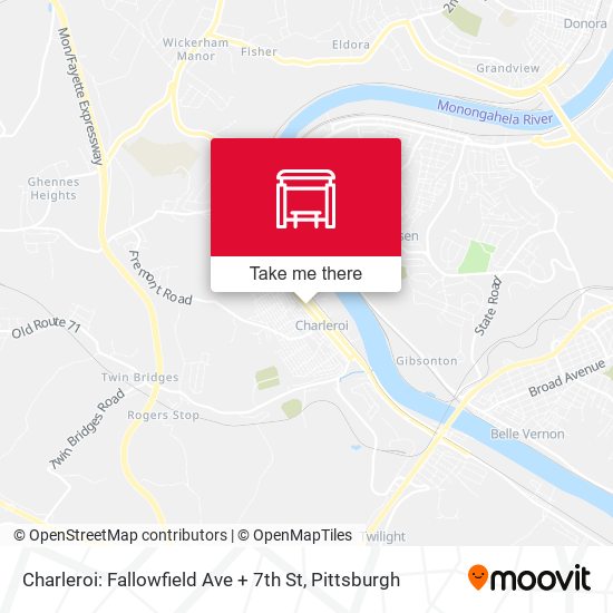 Mapa de Charleroi: Fallowfield Ave + 7th St