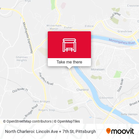 North Charleroi: Lincoln Ave + 7th St map