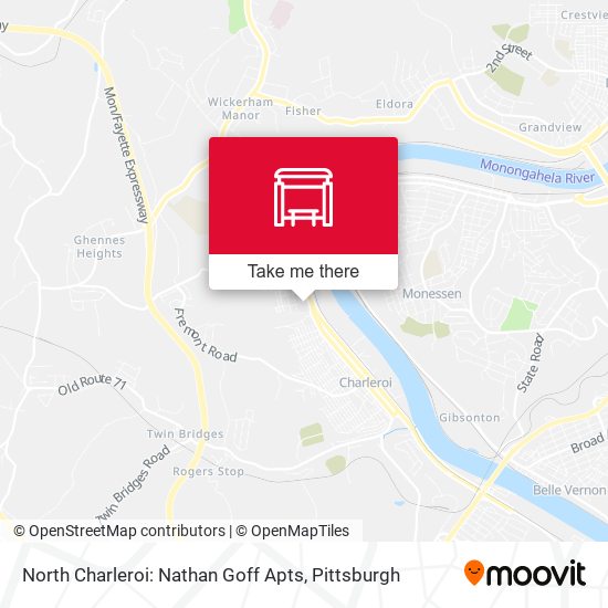 Mapa de North Charleroi: Nathan Goff Apts