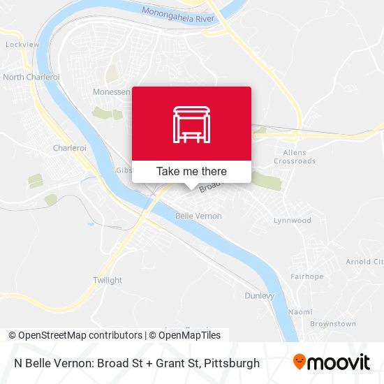 N Belle Vernon: Broad St + Grant St map