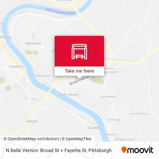N Belle Vernon: Broad St + Fayette St map