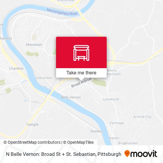 N Belle Vernon: Broad St + St. Sebastian map
