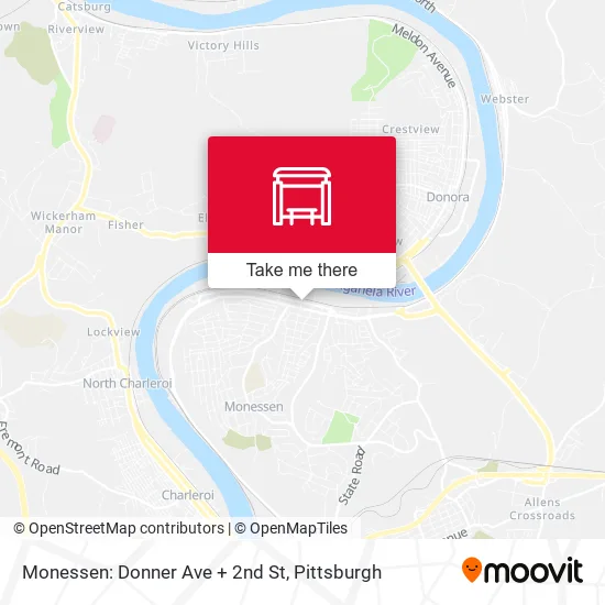 Mapa de Monessen: Donner Ave + 2nd St