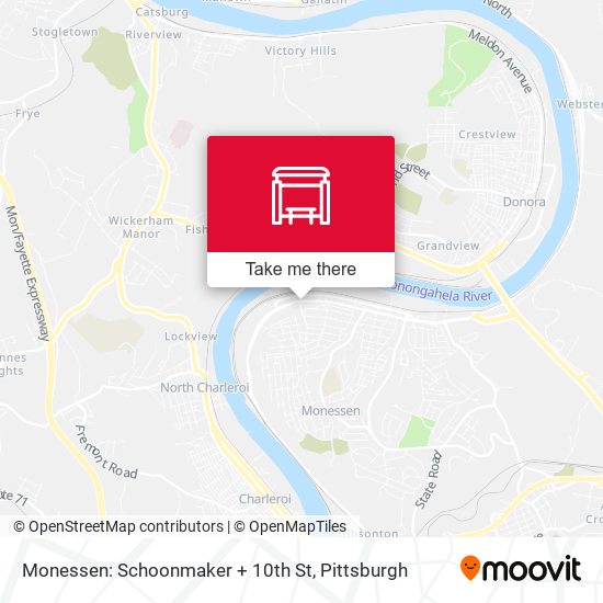 Monessen: Schoonmaker + 10th St map