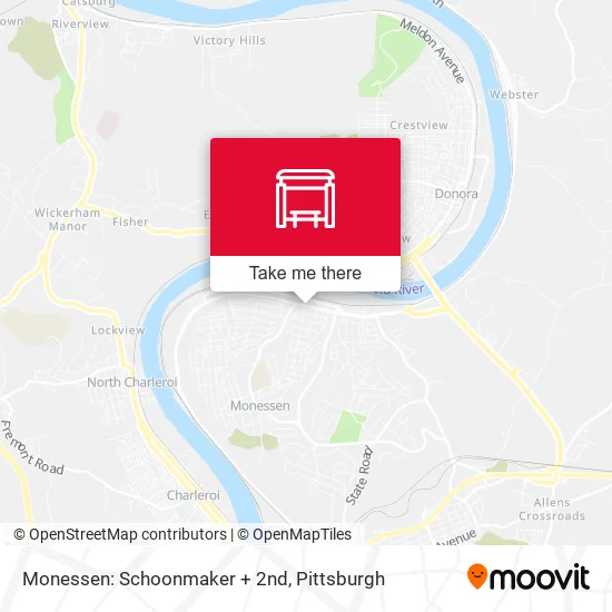 Mapa de Monessen: Schoonmaker + 2nd