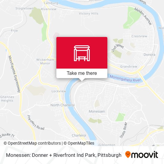 Monessen: Donner + Riverfront Ind Park map