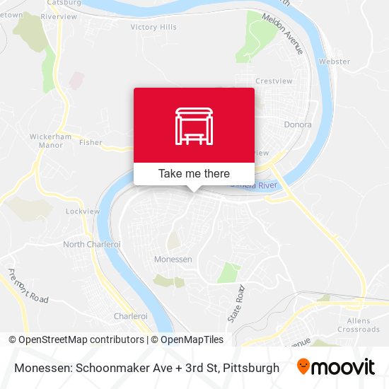 Monessen: Schoonmaker Ave + 3rd St map
