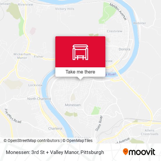 Mapa de Monessen: 3rd St + Valley Manor