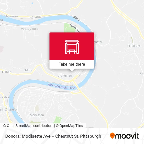 Donora: Modisette Ave + Chestnut St map