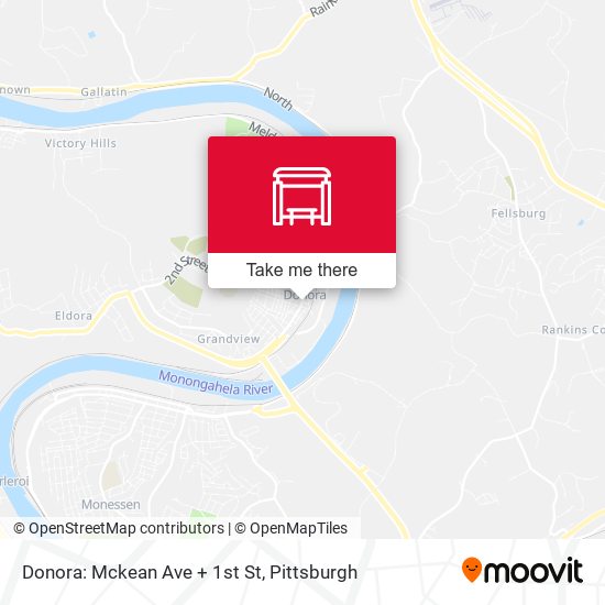 Mapa de Donora: Mckean Ave + 1st St