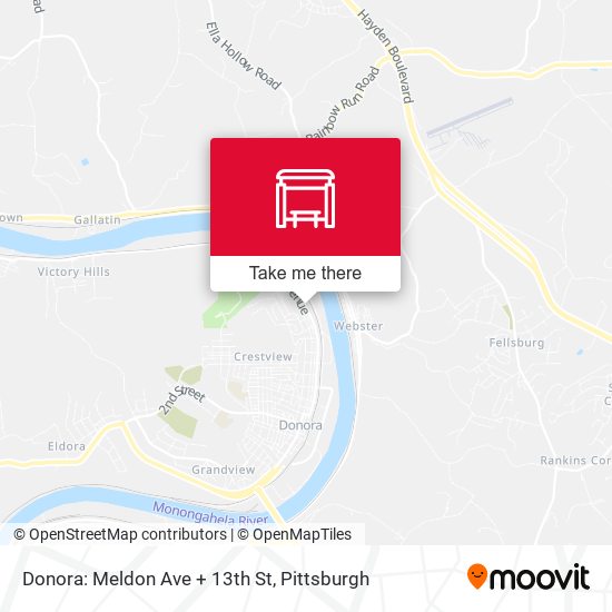Donora: Meldon Ave + 13th St map