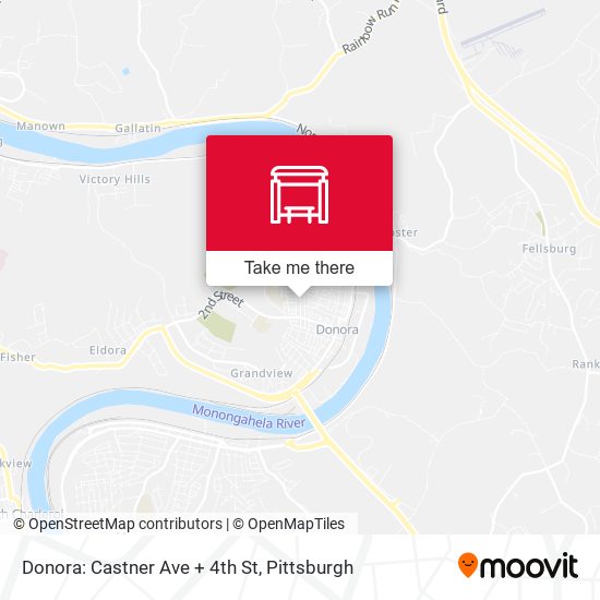 Donora: Castner Ave + 4th St map