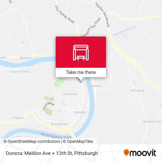 Donora: Meldon Ave + 13th St map