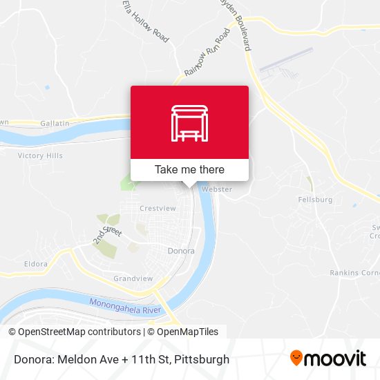 Donora: Meldon Ave + 11th St map