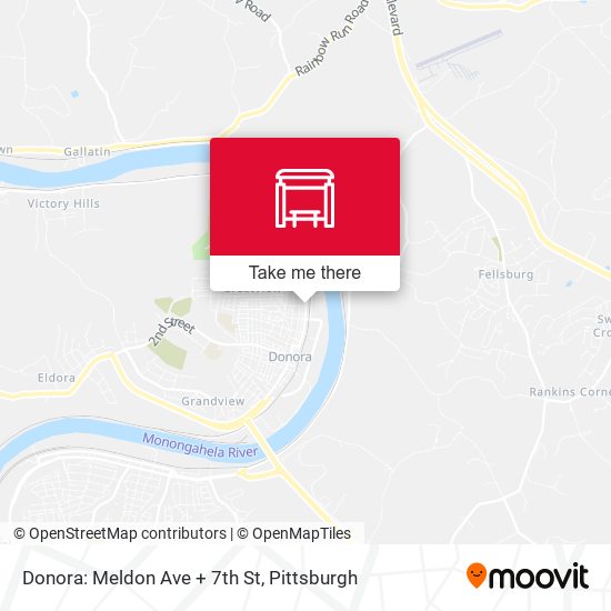 Mapa de Donora: Meldon Ave + 7th St