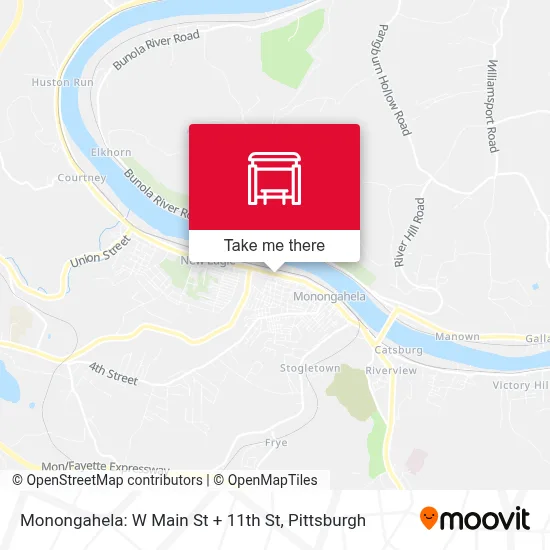 Monongahela: W Main St + 11th St map
