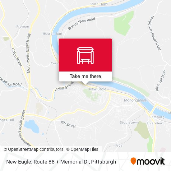 Mapa de New Eagle: Route 88 + Memorial Dr