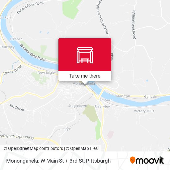 Monongahela: W Main St + 3rd St map